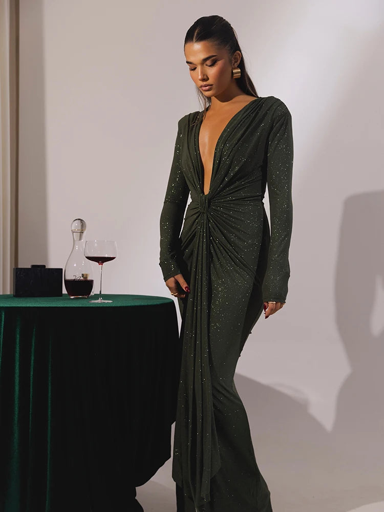 Dionara Bloom™ long fitted dress with cutouts - ARLUVI