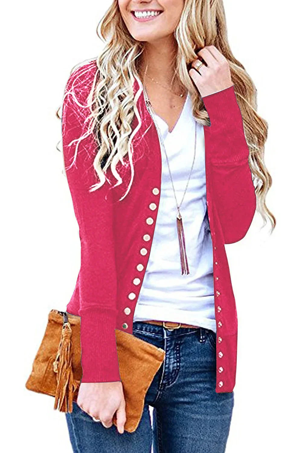 OREVINA™ V-Neck Cardigan - ARLUVI