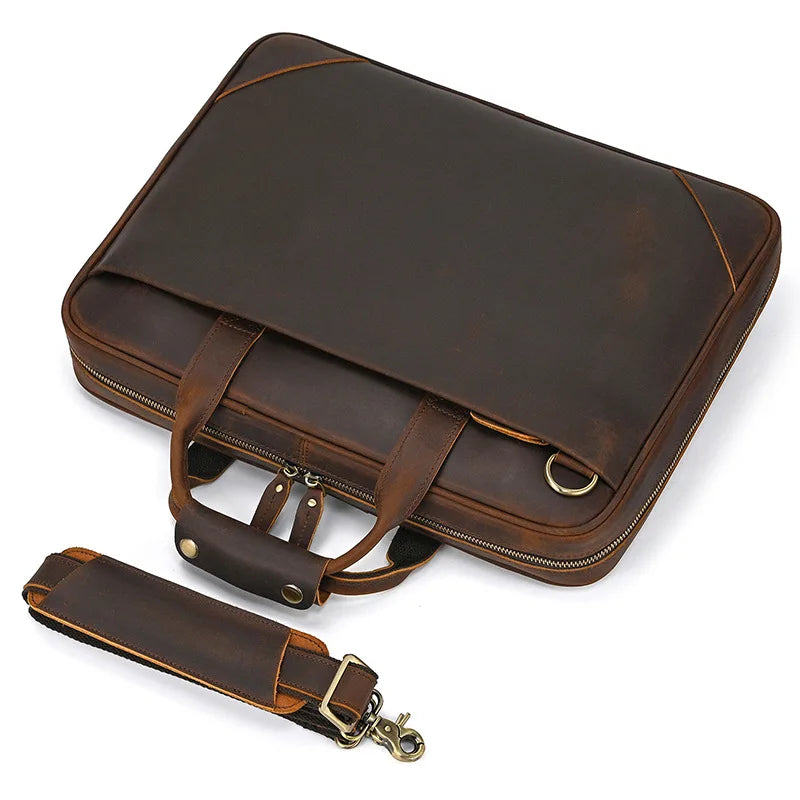 VALCORT™ Men's Genuine Leather Executive Briefcase - ARLUVI