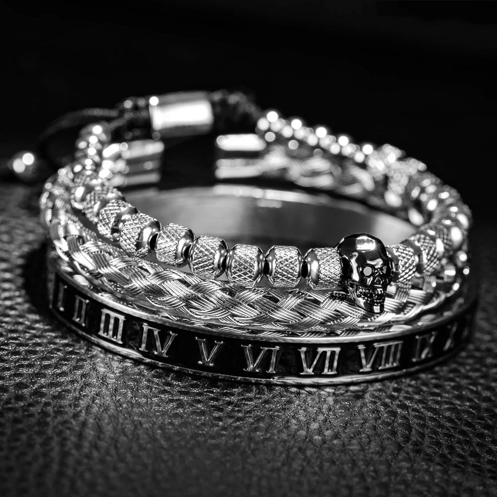 Bracelet Kit - Skull - JORNAVEL™ Stainless Steel (3 pieces) - ARLUVI