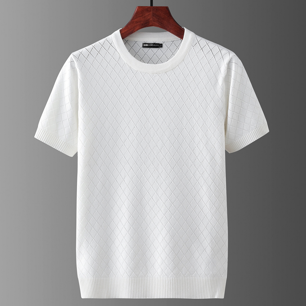 ZAREK™ White Cashmere T-Shirt - ARLUVI