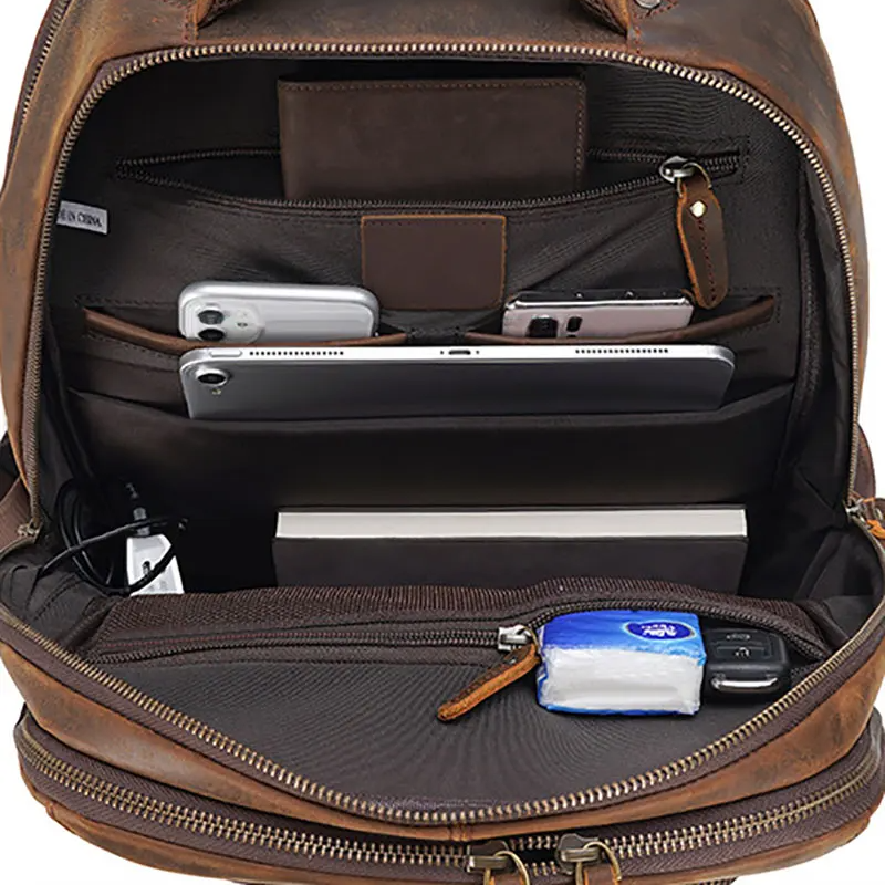 FLAVOR™ Genuine Leather 17" Laptop Backpack - ARLUVI