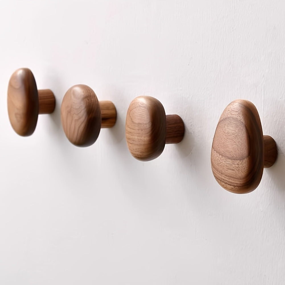 Wooden Pebble Hooks (Set) - ARLUVI