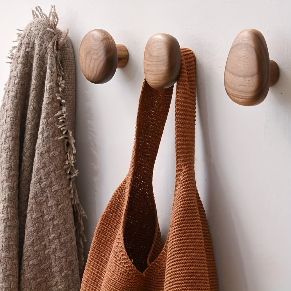 Wooden Pebble Hooks (Set) - ARLUVI