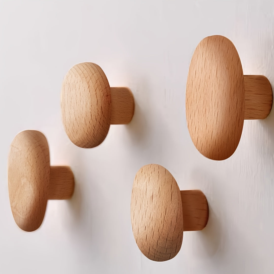 Wooden Pebble Hooks (Set) - ARLUVI