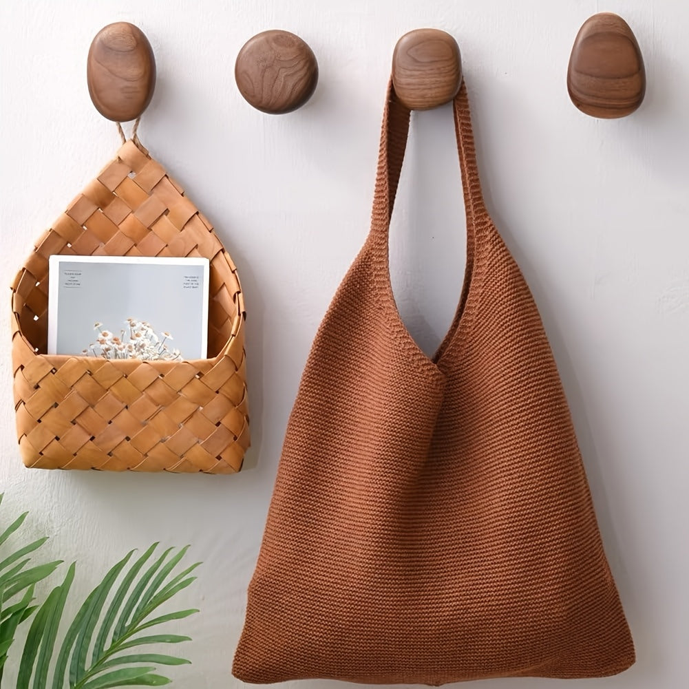 Wooden Pebble Hooks (Set) - ARLUVI