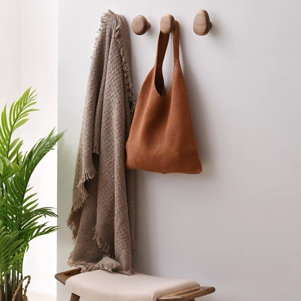 Wooden Pebble Hooks (Set) - ARLUVI