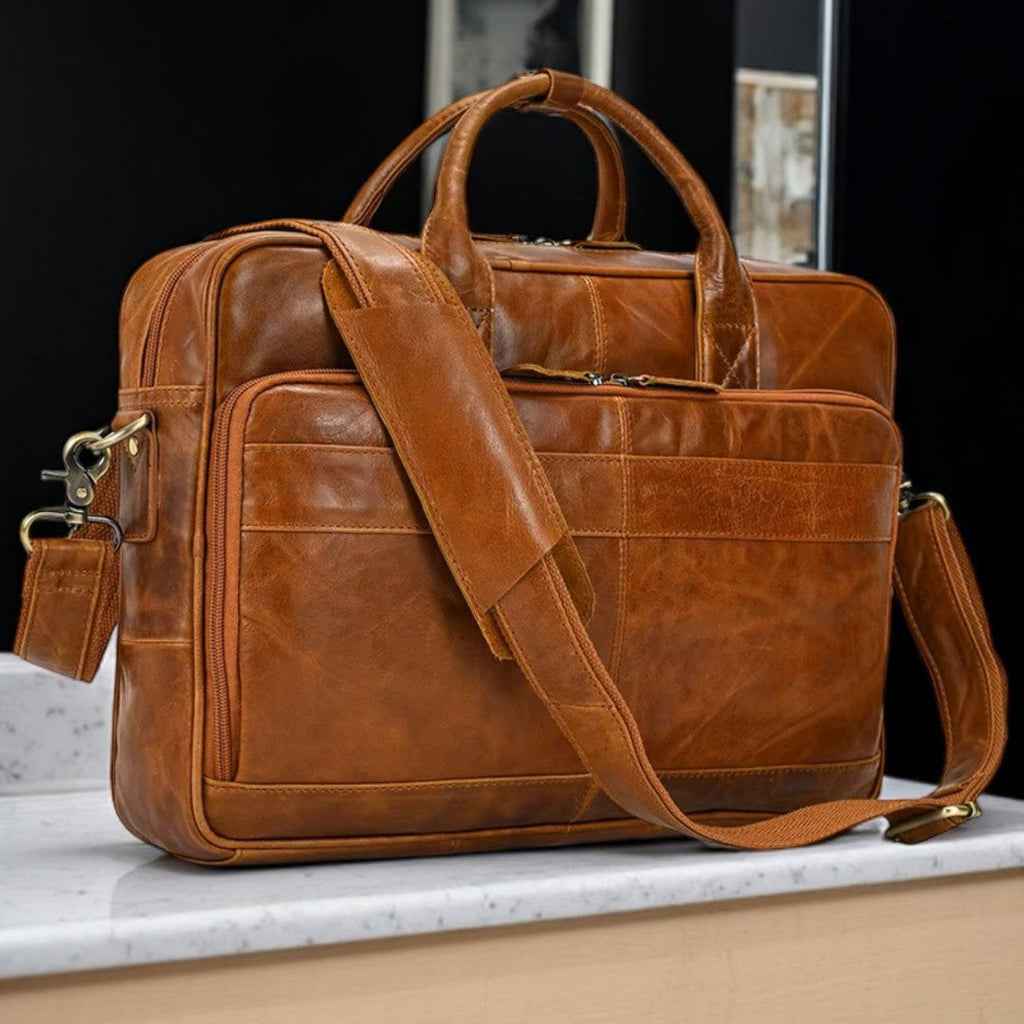 STRAVENOR™ Genuine Patent Leather Briefcase