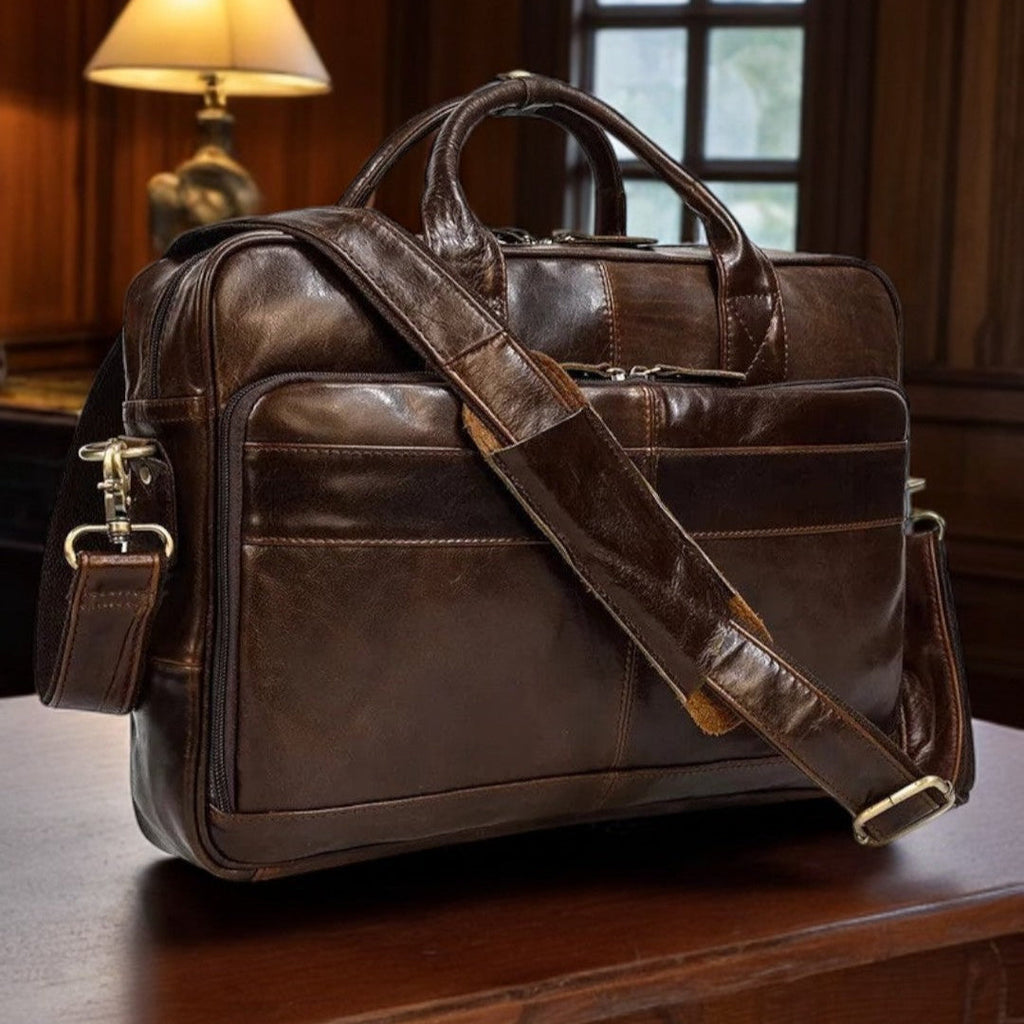 STRAVENOR™ Genuine Patent Leather Briefcase