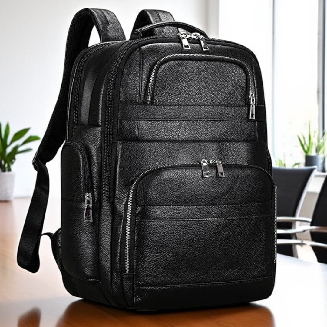 CORVANOR™ Genuine Leather 17" Laptop Backpack - ARLUVI